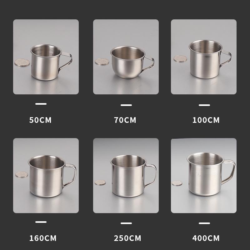 

304 Stainless Steel Durable Tea Mug - Thickened, Handheld, Perfect for Outdoor and Dorm Use 04 Cup