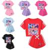 Padrão Caçadores de Demônios Kpop Conjunto de Pijama de Manga Curta e Shorts para Crianças e Adultos