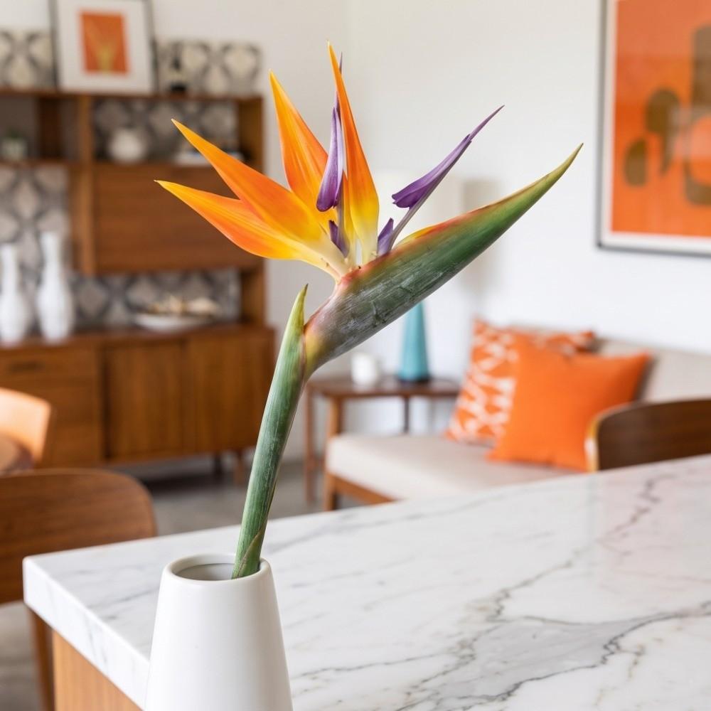 2 Pcs PU False Paradise Flower Plant 23.62in Artificial Paradise Flower Plants for Office