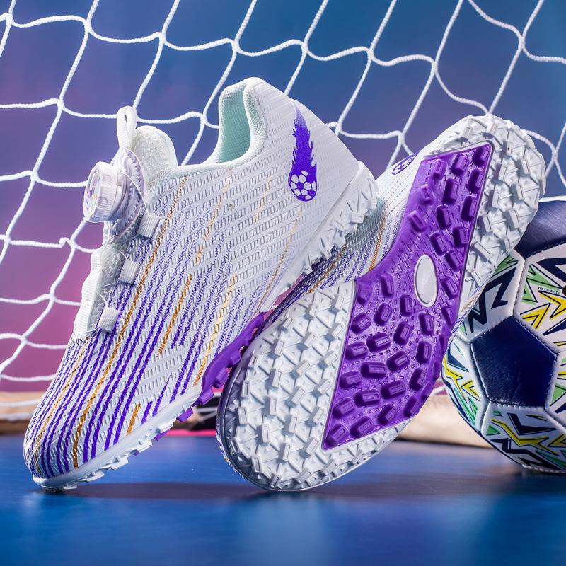 Size 28-39 Rotating Button Children's Football Shoes Broken Nails Student Football Shoes Short Nails Outside Grass Training Shoes
