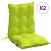 2 Piece Low Back Chair Cushions Neon Green Oxford Fabric