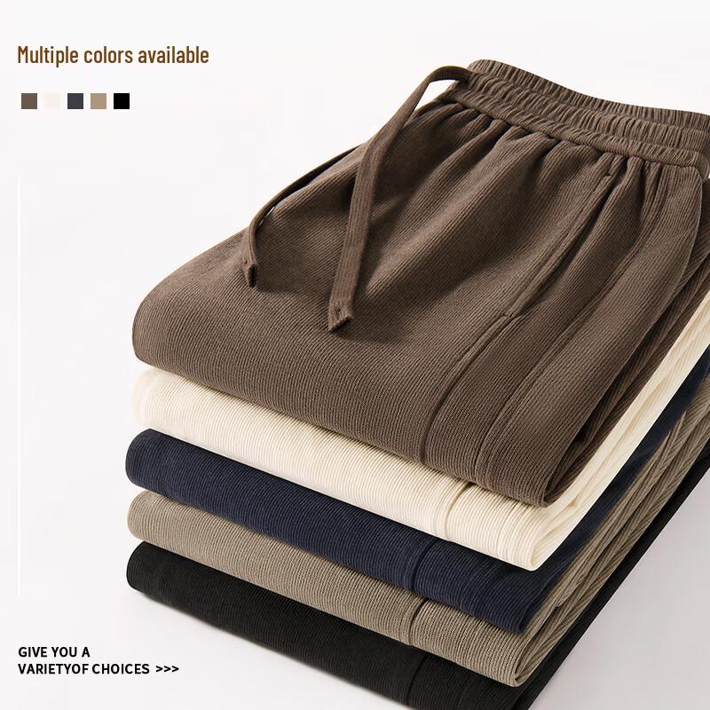MINISO Men's Winter Sherpa Lined Corduroy Straight Leg Pants