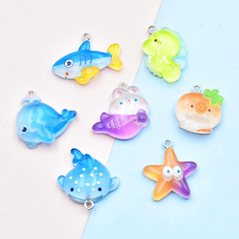 Ocean Series Resin Keychain: Whale, Octopus, Dolphin, Starfish, Mermaid Jewelry Accessories