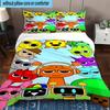 3PCS Colorful Sprun-ki Robot Party 3pcs Bedding,Including 3PCS Duvet Cover And 2pcs Pillowcases Perfect for Christmas,Ideal for Bedroom, Dormitory