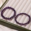 Natural Amethyst Bracelet for Women - Round Beads, Stackable Friendship Jewelry Gift.