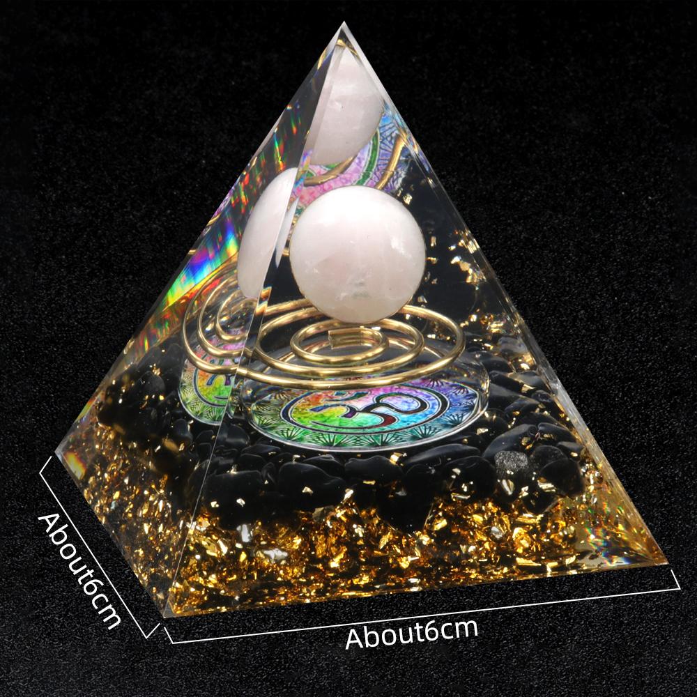 Crystal Devil's Eye Pyramid Natural Crushed Stone Lapis Lazuli Dropping Resin Home and Office Desktop Decoration Crafts 6x6cm