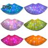LED Light-Up Women Mesh Skirt Elastic Waist Illuminated Skirt Stage Show Colorful Gauze Skirt Multi Layer Full Mesh Skirt