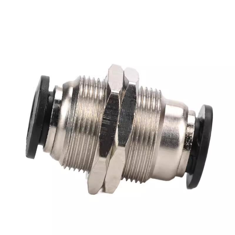 Black PM8 Panel Mount Pneumatic Quick Connector for Air Hose - PM-4/6/10/12