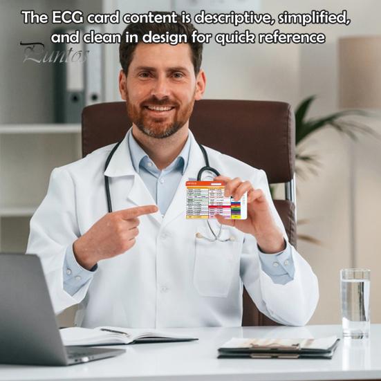 1/4Pcs Transparent EKG Calipers Reference Badge ID Cards Waterproof Wear-Resistant Mini Size EKG Interpretation Rulers