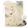 Elegant White Horse Pearl Painting 5D DIY Pearl Gemstone Art Diamond Painting Kit for Adults/Beginners Gift Ideas Home Decor Wall Art Craft