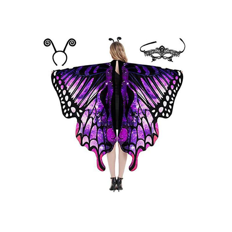 

Аниме Хэллоуин Костюм Крылья Моли Крылья Бабочки Шаль Накидка Крылья Моли Аксессуар для Костюма С Повязкой на Голову XL бежевый