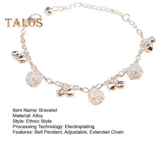 Retro Ethnic Style Bracelet Bell Pendant Adjustable Extended Chain Beach Anklet 2 in 1 Girl Bracelet Anklet Jewelry Gift