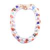 Fresh And Cute Colored Glazed Flower Pearl Necklace Beach Wind Handmade Beaded Necklace Temperament Collarbone Chain Jewelry
