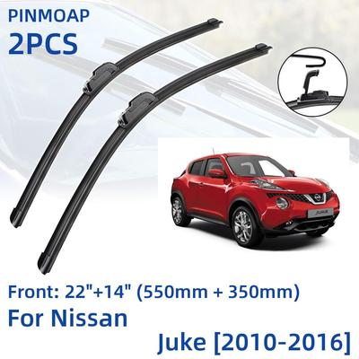 2PCS Lâminas de limpador de para-brisa dianteiro para Nissan Juke 2010-2016 22"+14" Escovas de janela Cortador Acessórios 2010 2011 2012 2013 2014 2015 2016