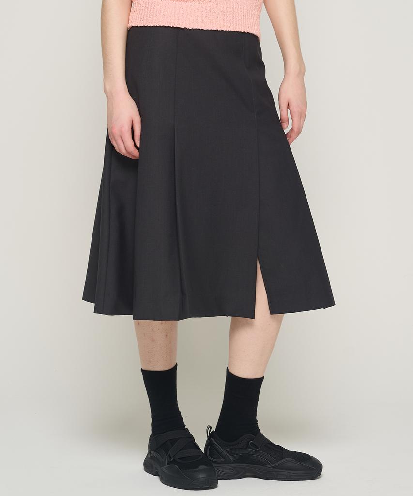Cargo Bros For Woman Pleated Long Skirt (Black)