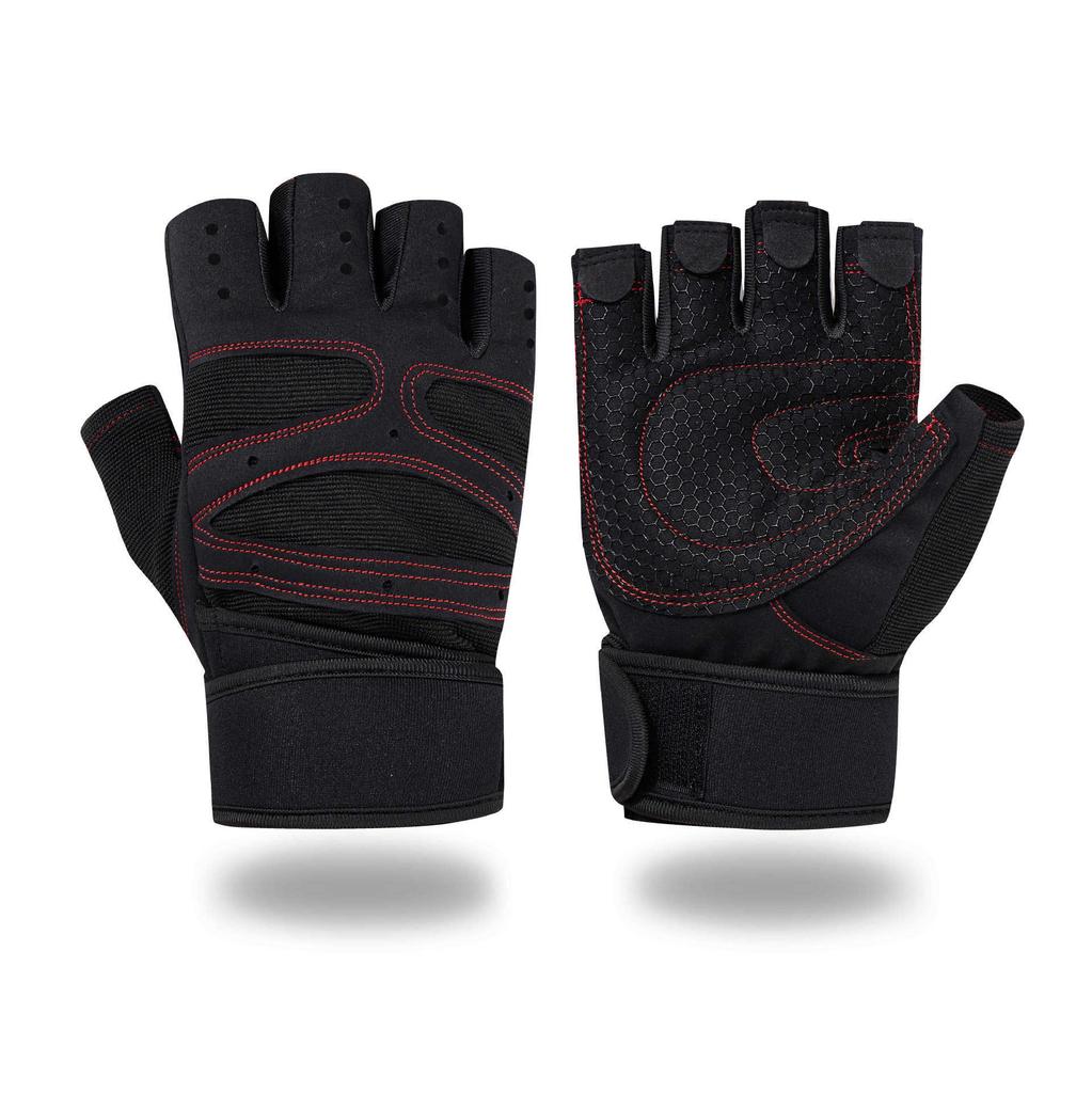 Weightlifting Half Finger Gloves Men's Sports Gym Outdoor Cycling Gloves Silicone Non-Slip Riding Gloves