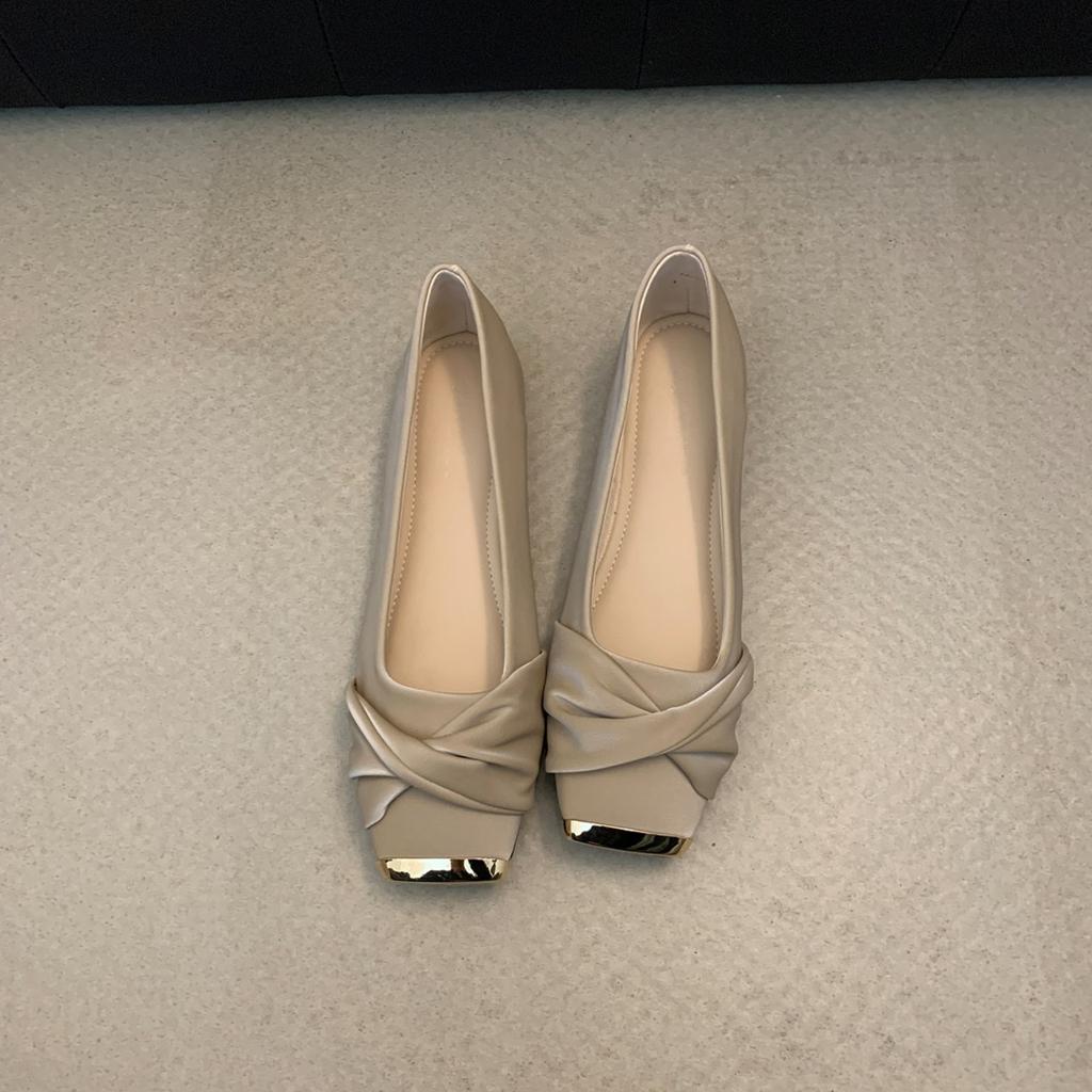 Premium commuter single shoes 2025 new flat-bottomed temperament gentle women's shoes spring French square head Mary Jane ladyshoes