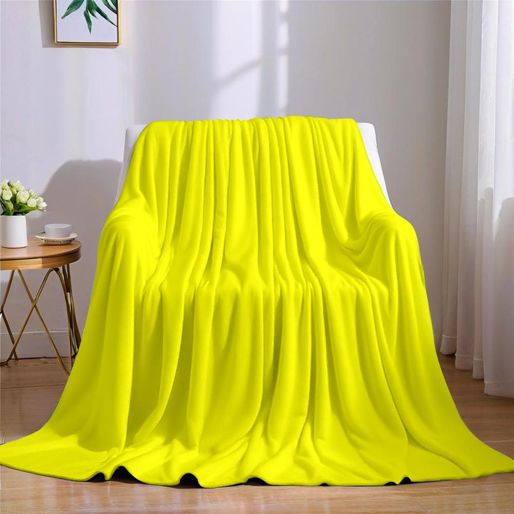 Fluoreszierend Gelbe Flanelldecke Warm Weich Halloween Weihnachten Sofa Warm Gemütlich Dekoratives Dekor Geschenk Für Alle Jahreszeiten