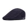 Corduroy cotton cap men's autumn beret big head circumference soft top forward hat British style newsboy hat