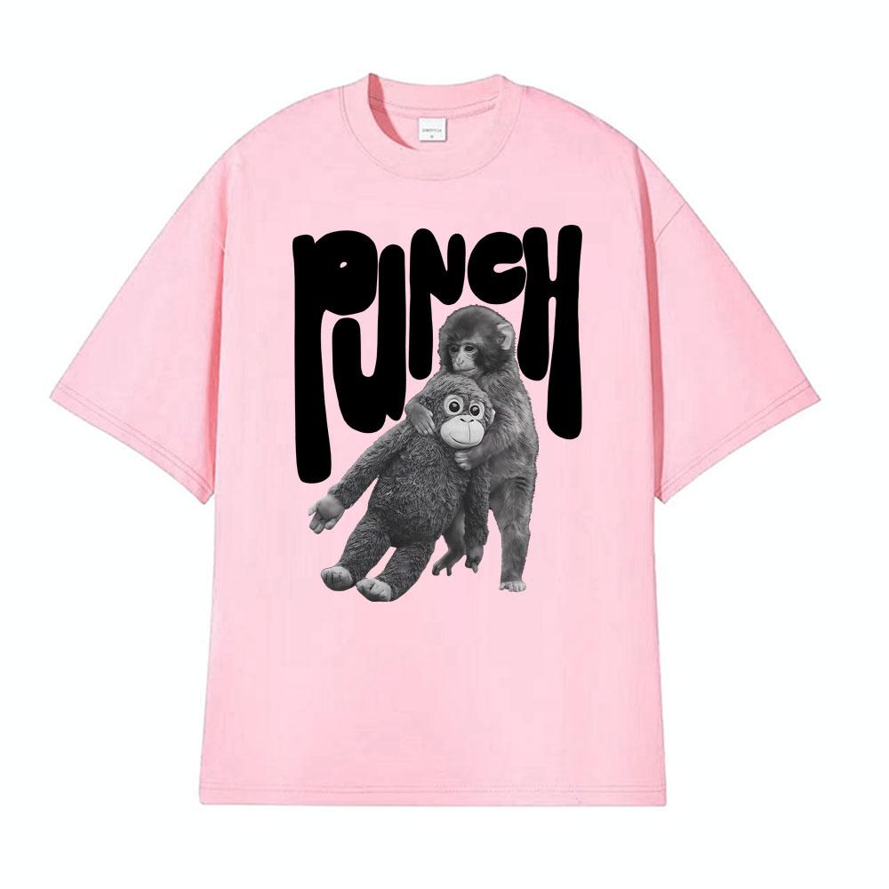 Punch The Monkey Vintage Style Graphic Tshirt Mens Clothing Summer Vintage Fashion T Shirt Tops 100 Cotton Oversized Tshirts