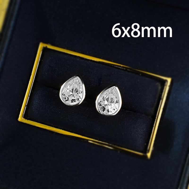OEVAS Classic Oval/Water Drop Bubble Zircon Earrings for Women S925 Silver Plated Gold Party Fine Jewelry