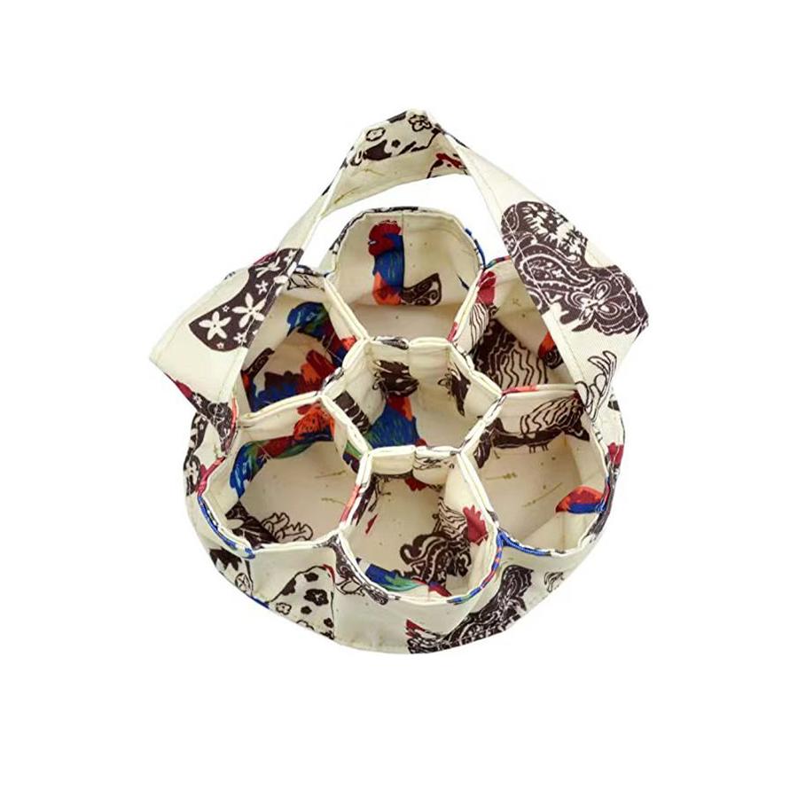 

7 Compartment Egg Collecting Basket Eggs Gathering Basket Farm Cloth Canvas Holder Storage For Chicken Collecting Bag Home
