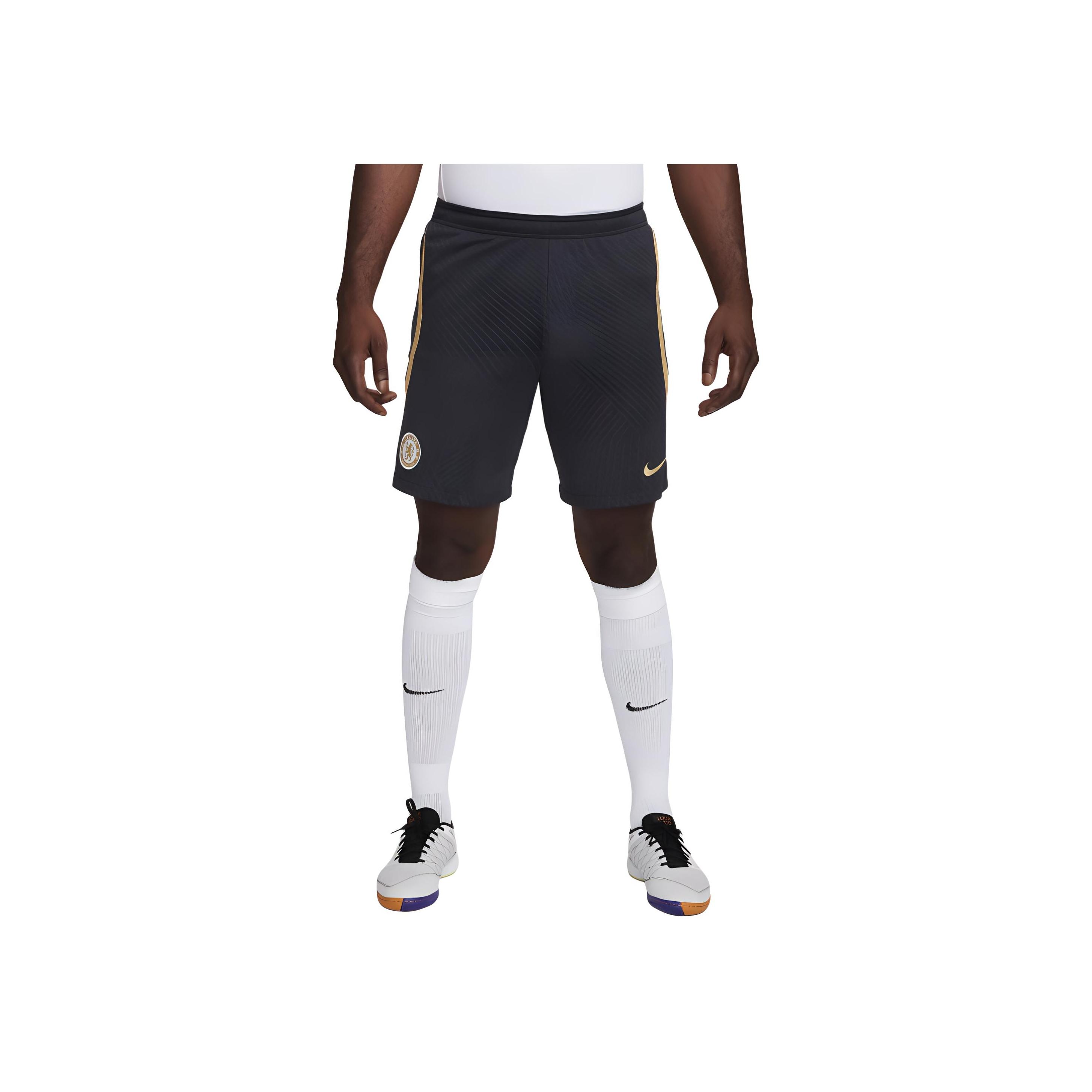 

Футбольный мяч Найк Челси . Футбольные брюки Strike Color Block Logo со шнуровкой и средней посадкой, облегающие, мужские, синие, золотистые, DX3186-426 M