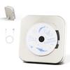 Compact CD Player with Clear Cover, 2000mAh Rechargeable Battery, Portable (White)