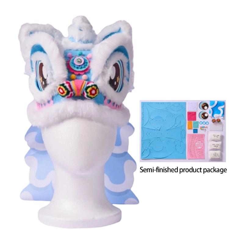 Nonwoven Chinese Lions Dance Hat DIY Lions Dance Cap Crafts Kit Chinese Dragon Head Cap Chinese New Year Decorations