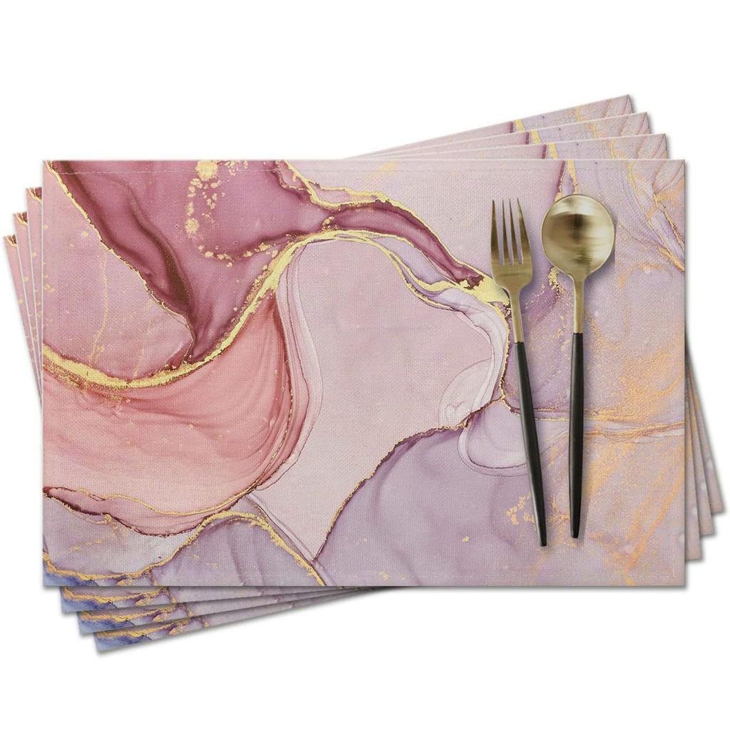 1pc Elegant Floral Tablecloth Placemat - Non-Slip Heat-Resistant Table Mat, Large for Dining, Kitchen, Parties