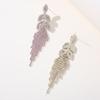 Exquisite Opal Flower Earrings For Women Rhinestone Long Tassel Zircon Earring Girls Wedding Party Temperament