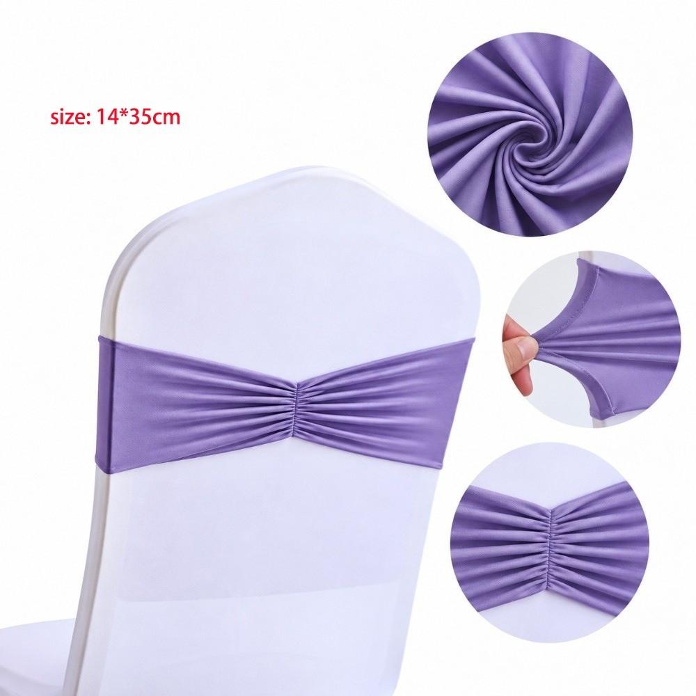 5pcs No Tie Chair Sashes Spandex Material Spandex Chair Sashes Chair Cover Decor Bands For Wedding