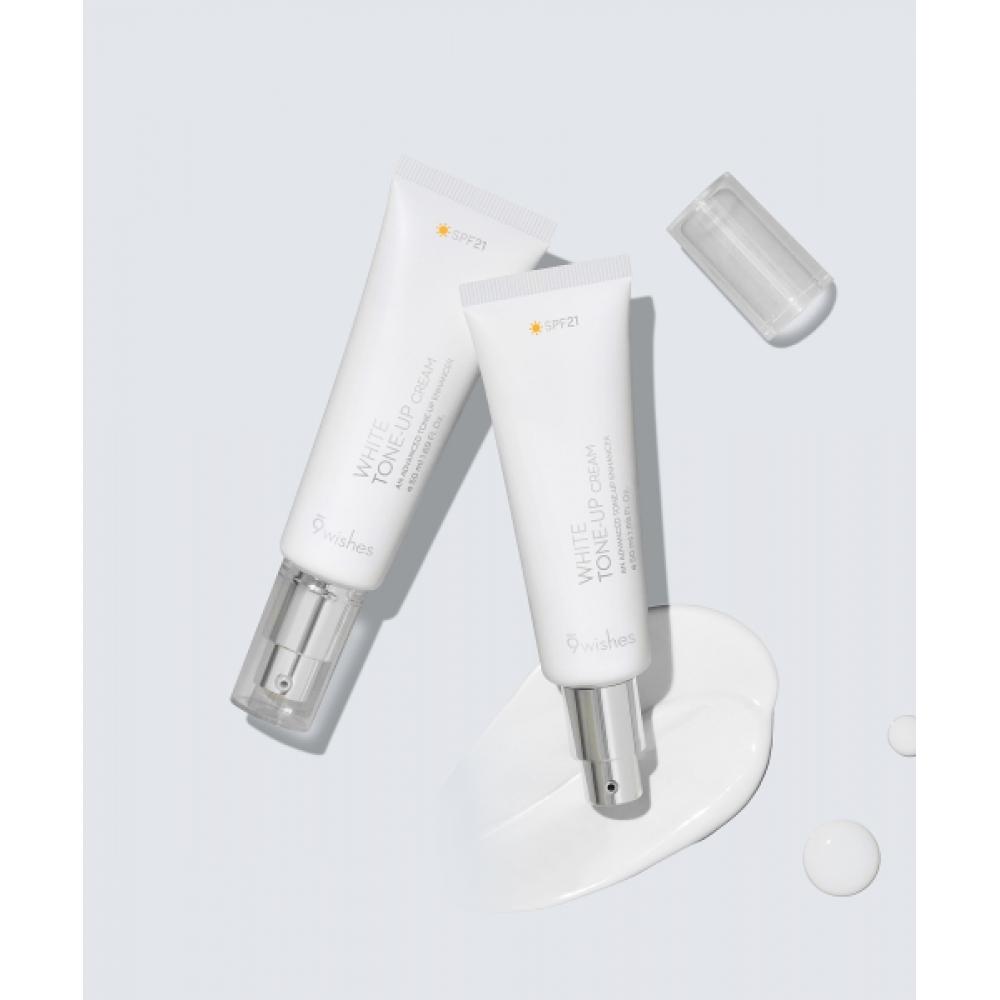 9wishes [moisture Light Set] Vegan White Tone Up Cream 50ml+50ml  + Hydra Mask Pack 1+rice Cleanser 6ml NONE