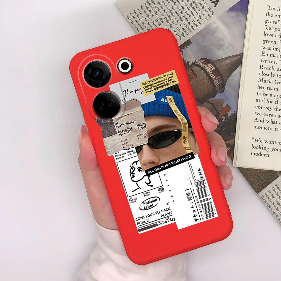 For Tecno Camon 20 Pro 4G 5G Phone Cases Cute Design Matte Silicone Shockproof Black Cover For Tecno Camon20 20Pro Bumper Capa