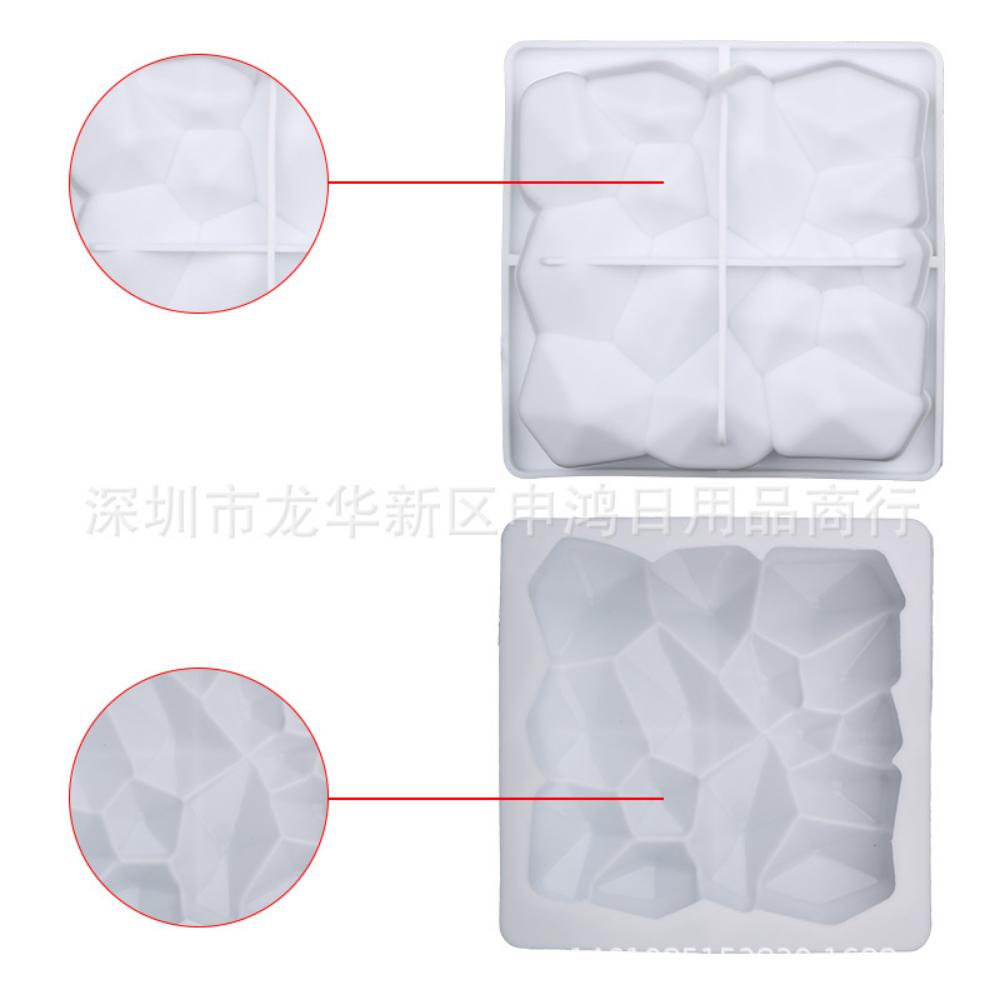 Square Rock Mousse Cake Silicone Mold Round Dessert Mold DIY