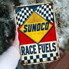 2D Flat, 1pc 20 X 30 Vintage Tin Signage 2D Flat "Sun Oil Race Fuel" - Humorous Home Interior/exterior Decor, Fun Wall Art, Farmhouse, Shop, Porch, Li