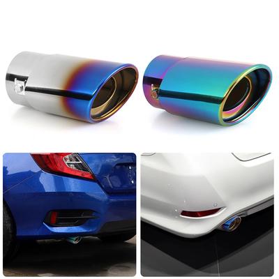Car Decoration Single/Double Outlet Tail Pipe Car Styling Universal Car Exhaust Trim Muffler Pipe Tail Stainless Steel Curved