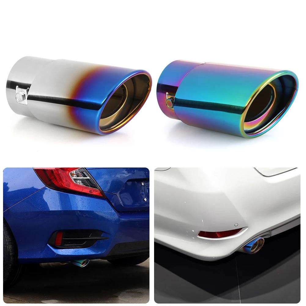 Car Decoration Single/Double Outlet Tail Pipe Car Styling Universal Car Exhaust Trim Muffler Pipe Tail Stainless Steel Curved