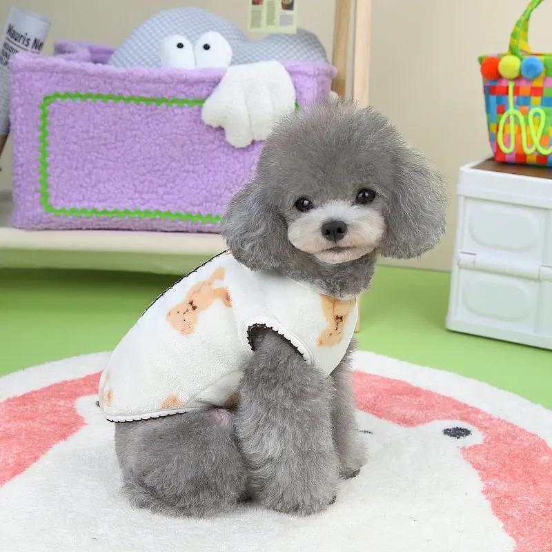 Pet Plush Jumpsuit Autumn Winter Dog Clothes for Small Dog Clothes Warm Velvet Sweet Kitten Puppy Cute Pullover Chihuahua
