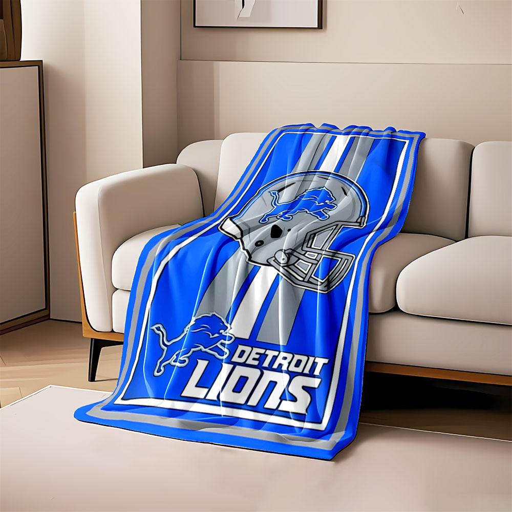 Detroit Lions Football Helmet Blanket Print Blanket Soft and Cozy Perfect for the Living Room Bed Sofa or a Nap,gift