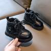 Boys' Stylish Work Boots, Winter Children's Short Boots, Vintage Girls' & Baby Fashion Martin Boots, Thick Fleece-Lined Boots.