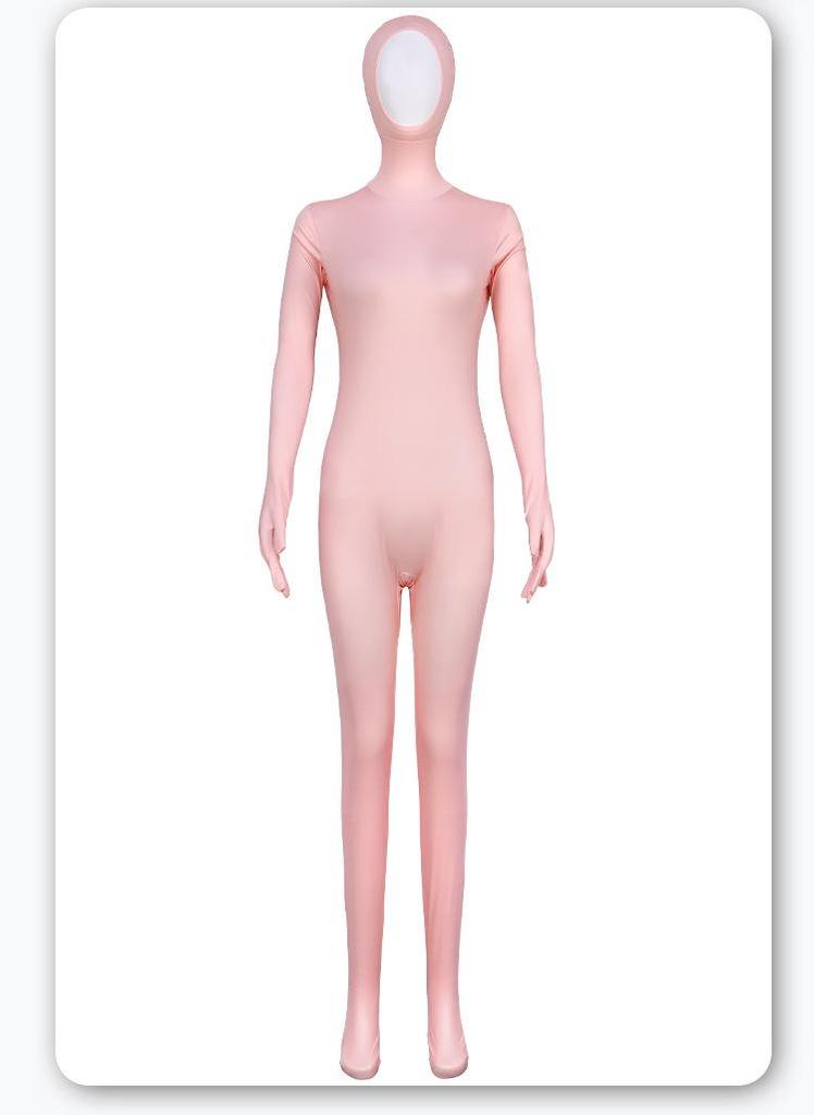 Zentai-Anzug mit fluoreszierendem Schnurrbart & Augenbrauen - einfarbiger Performance-Body