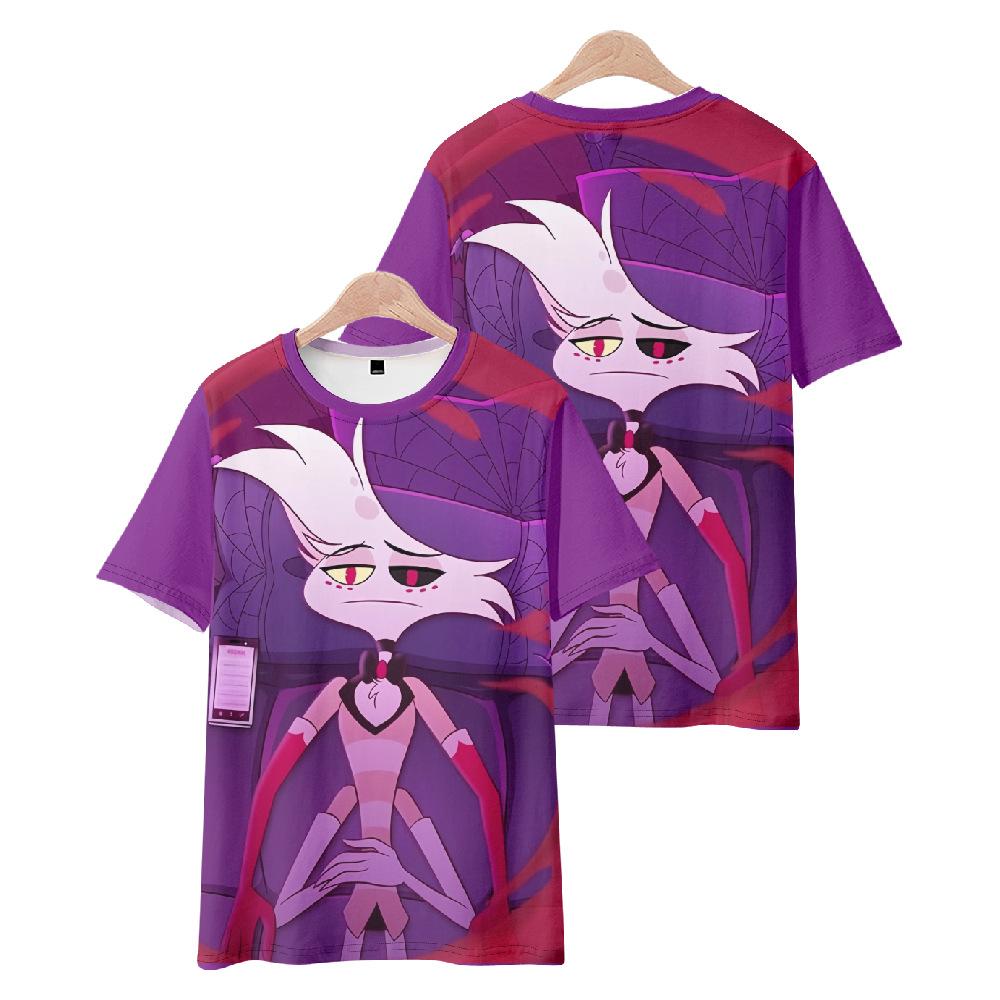 10 צבעים Hazbin Hotel אנימה חולצות טי לנשים וגברים מודפסות מצויר צווארון עגול אוברסייז שרוולים קצרים אופנה בגדי גברים סטריטוור