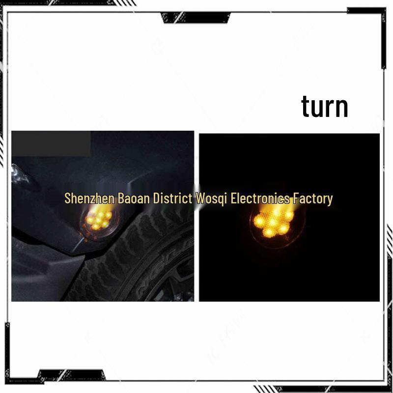 LED Wheel Arch Turn Signal Lights for Jeep Wrangler - Amber Warning Lights Mod.