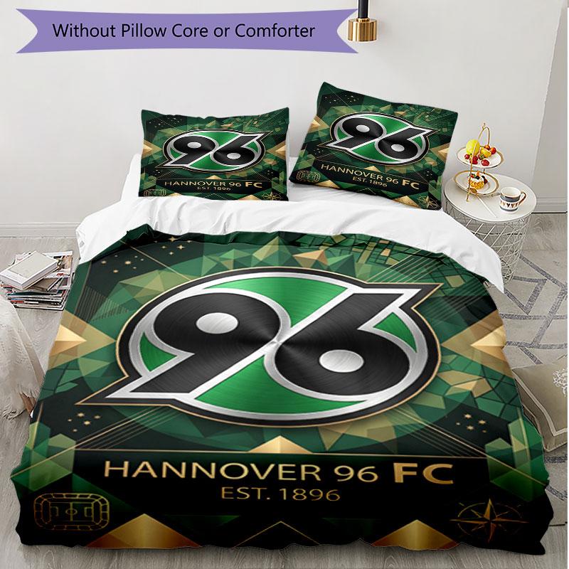 3pcs Duvet Cover Set (1*Duvet Cover + 2*Pillowcase, Without Core), Hannover 96 Football Print Soft All‑Season Bedding Set, Home Bedroom Decor Gift