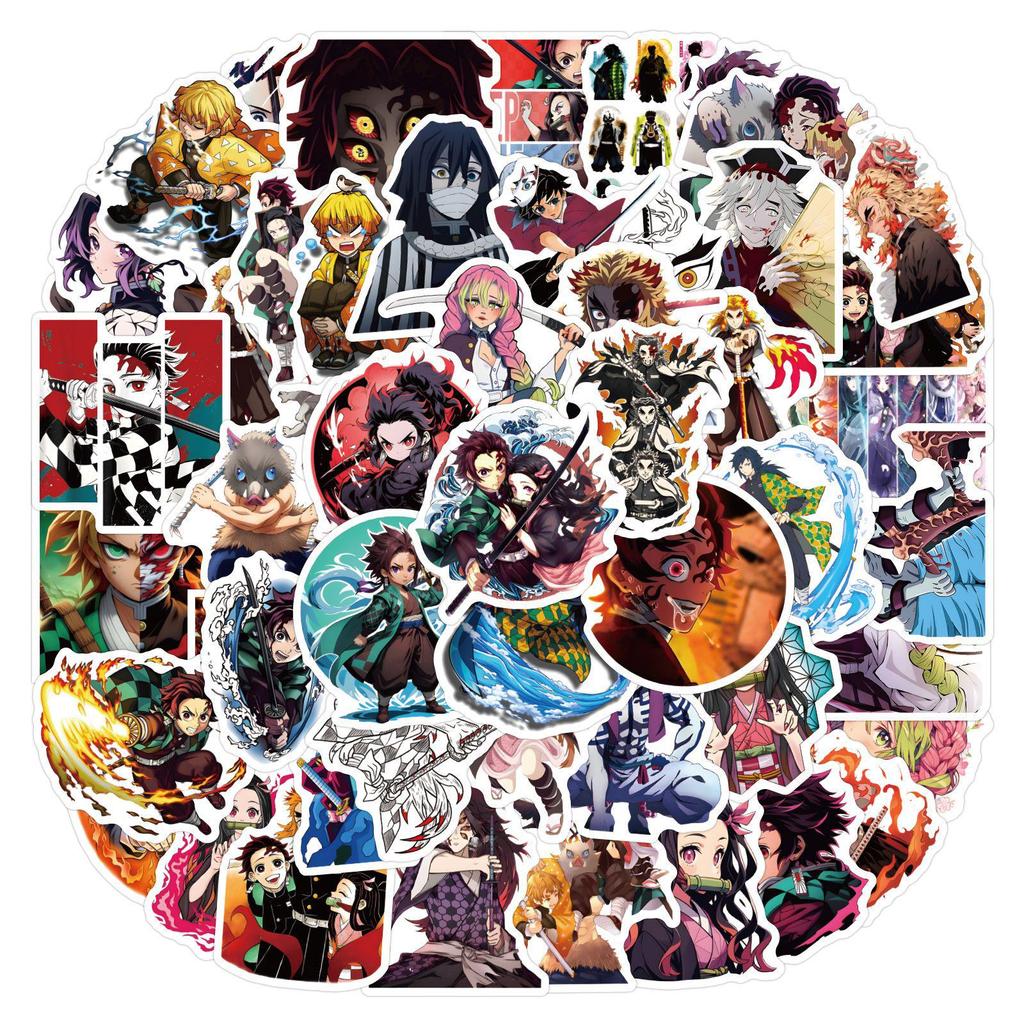 50 Demon Slayer Stickers: Waterproof Decor for Planners, Stationery, Bottles, and Computers