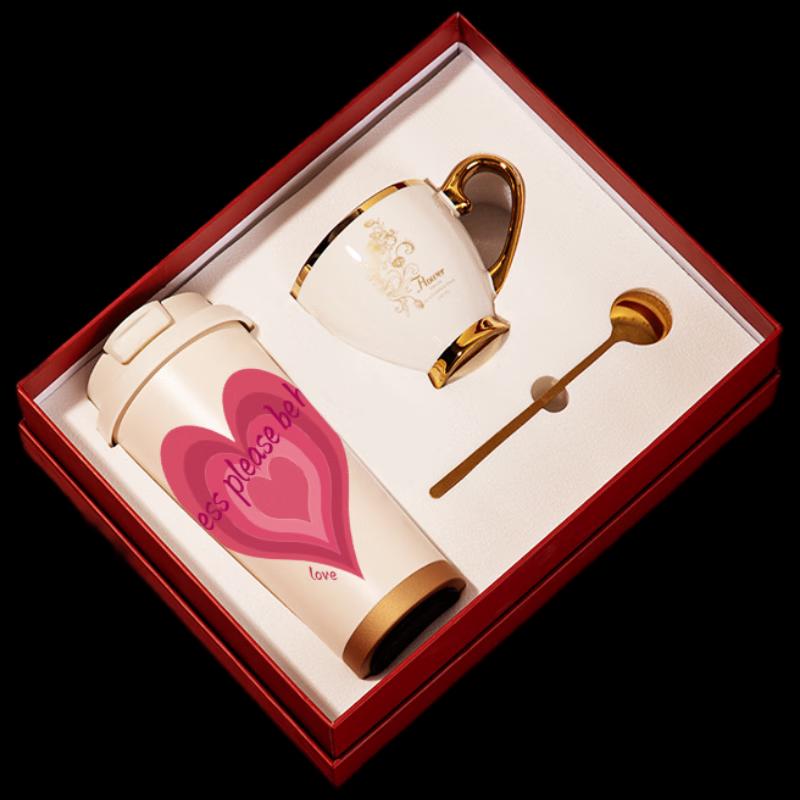 Ceramic Coffee Mug Set with Spoon