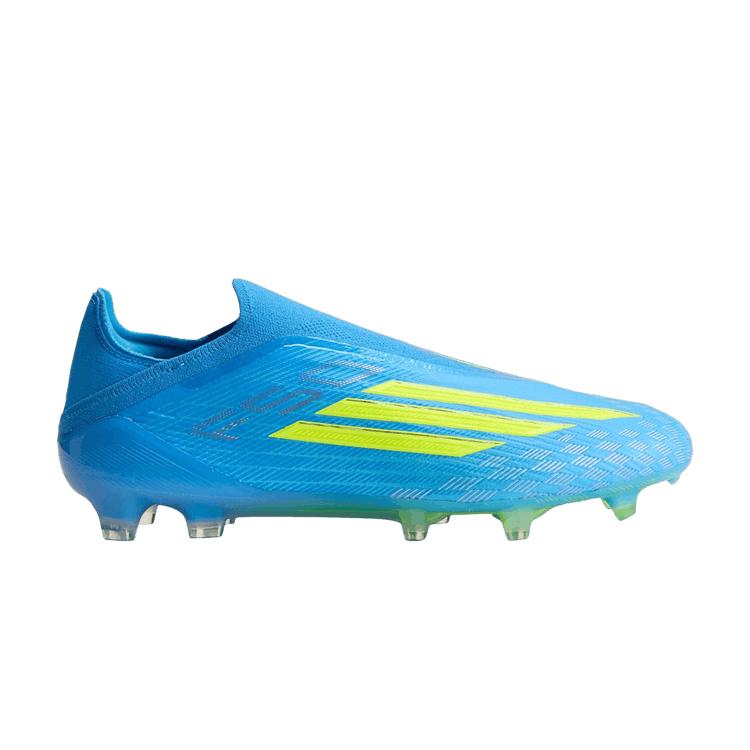 

adidas F50 Elite Laceless FG Lucid Ray Blue Team Solar Yellow 2 Lucid Aquamarine Unisex Cleats JR6461 42⅔