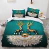 Cartoon Elk Duvet Cover King Queen Size Golden Deer Pattern Bedding Set for Teens Adults Wild Buck Quilt Cover with Pillowcase