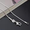2.0MM Chain Silver Plated Round Necklace Copper No Allergic Women Men Neck Chain Jewelry Gift